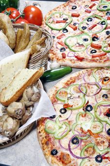 Vegetarian Pizza Combo Royalty Free Stock Photo