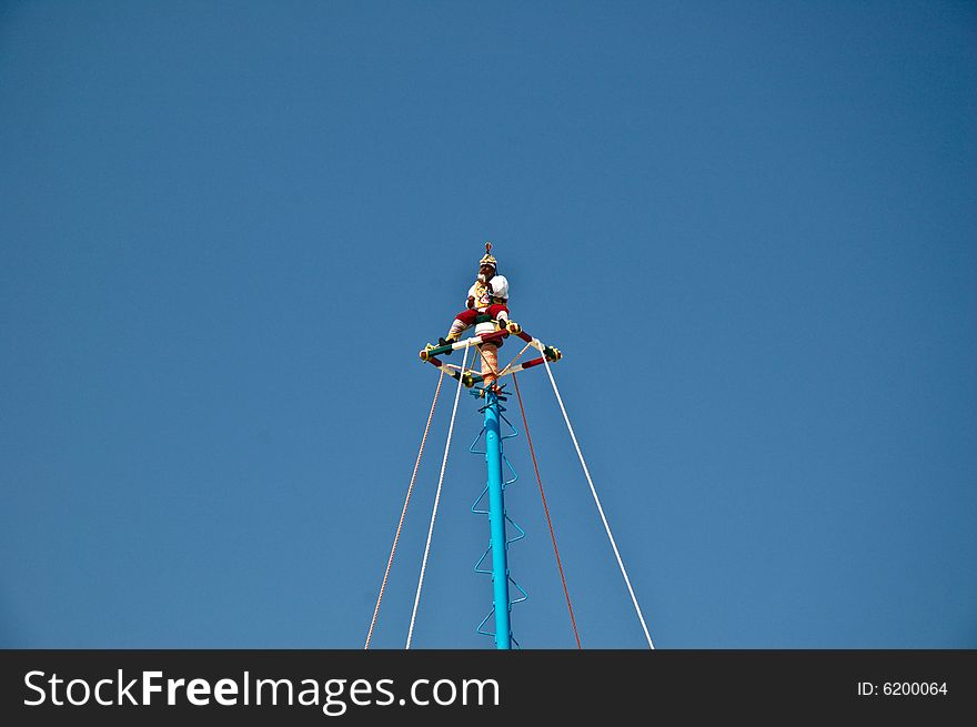 High wire performer in Tulum