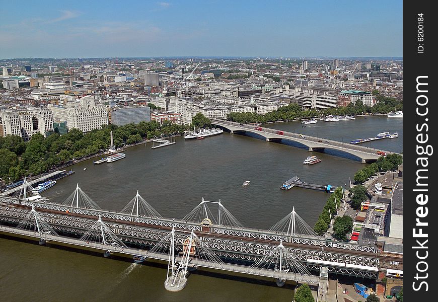 Modern bridge over River Thames in London