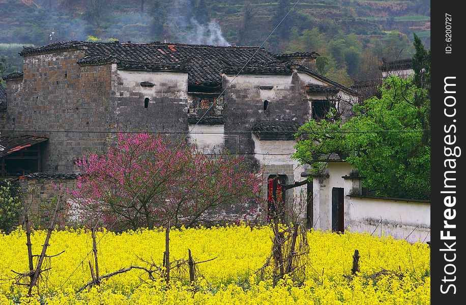 This is  a village in the spring