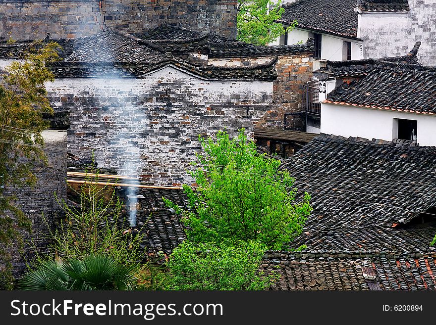 A chinese village in the morning