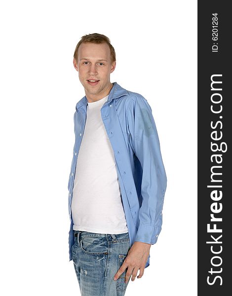 Happy looking young man modeling. Happy looking young man modeling