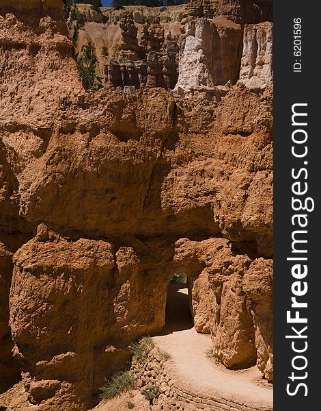 Looking down on the Navajo Trail at Bryce Canyon, Utah.