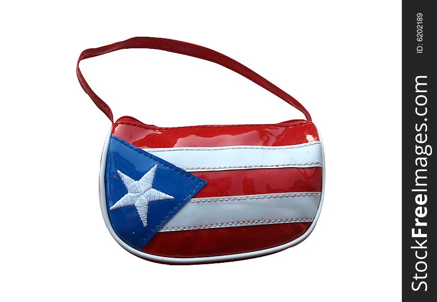 Women bag with design of the puerto rican Flag. A very patriotic symbol. Women bag with design of the puerto rican Flag. A very patriotic symbol.