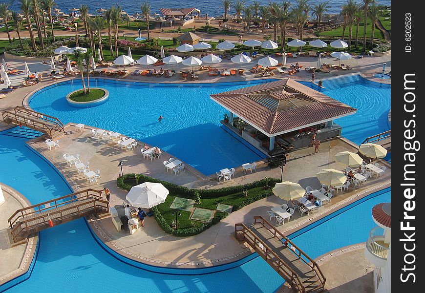 Pool in hotel on coast of Red sea. Pool in hotel on coast of Red sea