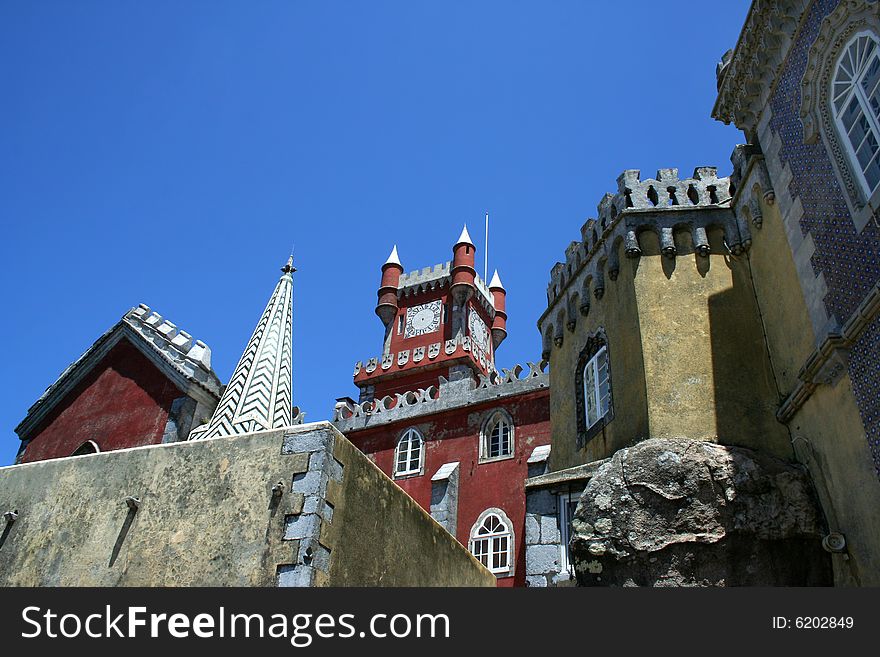 Tower of pena palace in sintra - portugal. Tower of pena palace in sintra - portugal