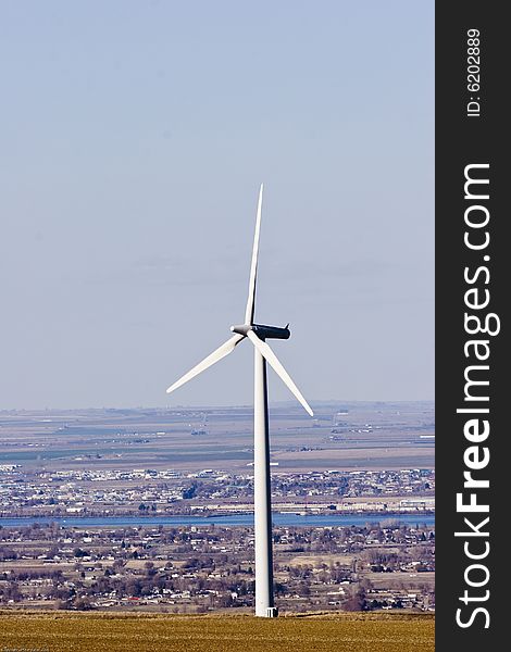 Wind Mill on windfarm on a cloudy day. Wind Mill on windfarm on a cloudy day