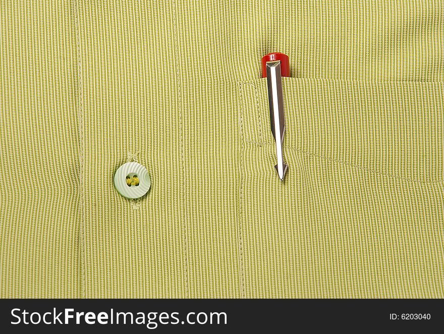 Pen inside a shirt pocket