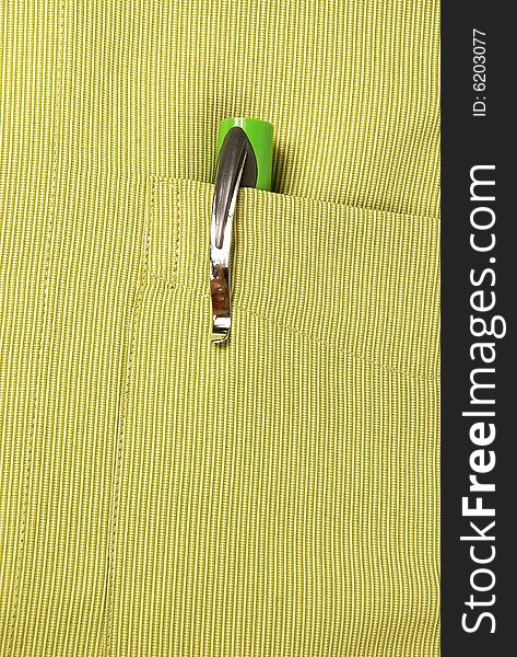 Pen inside a shirt pocket