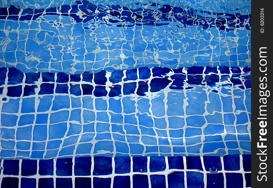 Water Mosaic In A Swimming Pool