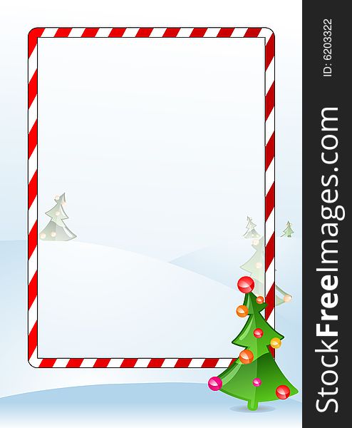 Vector illustration of a Christmas greeting card with copy-space for your text