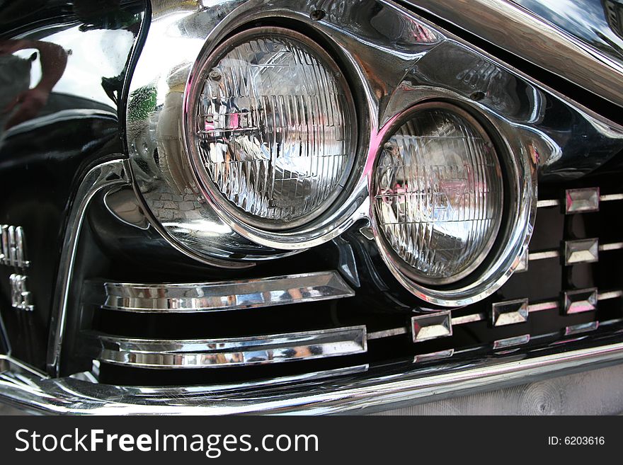 Old fashioned luxury black car