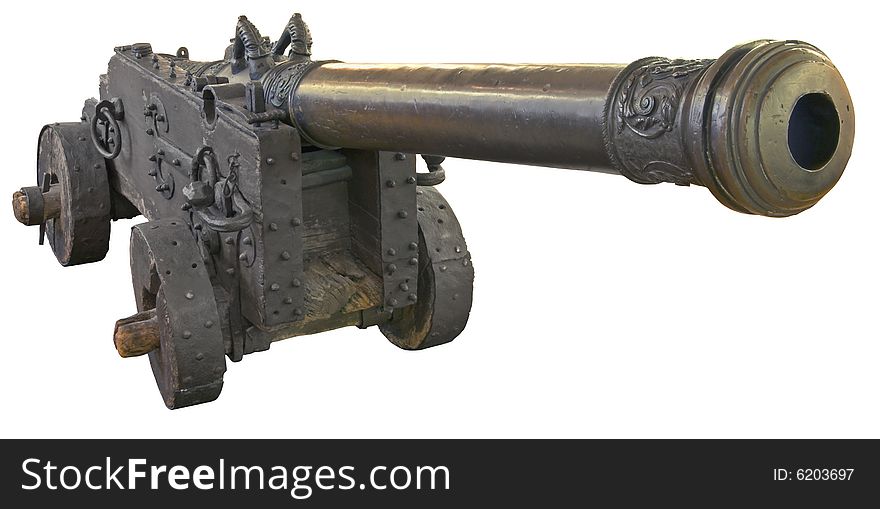 Ancient Swedish cannon isolated over white with clipping path. Ancient Swedish cannon isolated over white with clipping path.