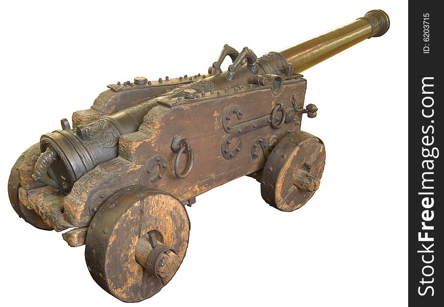 Ancient Swedish cannon isolated over white with clipping path. Ancient Swedish cannon isolated over white with clipping path.