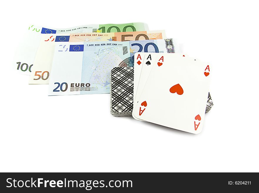 Euro Banknotes With Cards