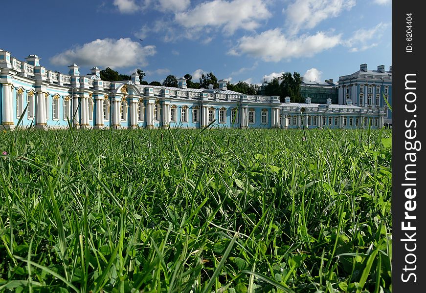 Lawn before the well-known palace. Lawn before the well-known palace