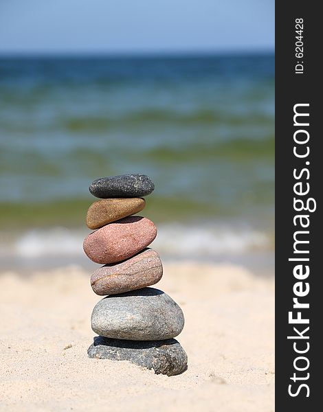 Differently Colored Pebbles, Stacked