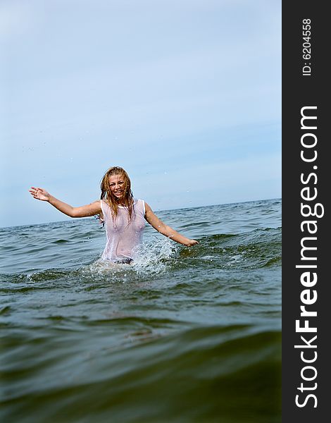 Beautiful Girl Swimming