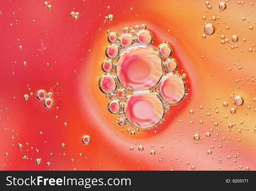 Coloured drops and bubbles, background