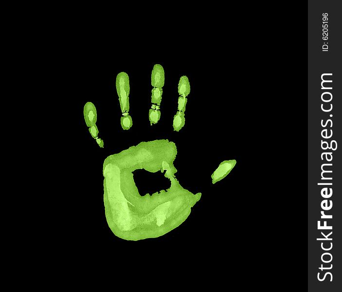 Green handprint