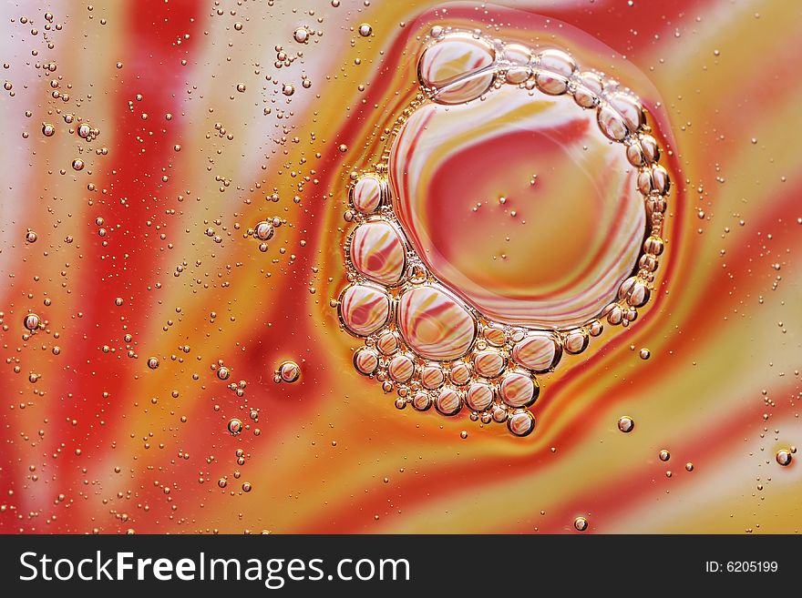 Coloured drops and bubbles, background
