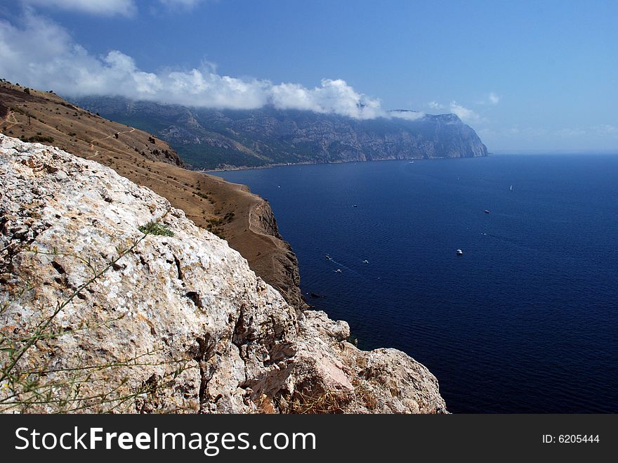 Cliffs above the Black Sea. Cliffs above the Black Sea