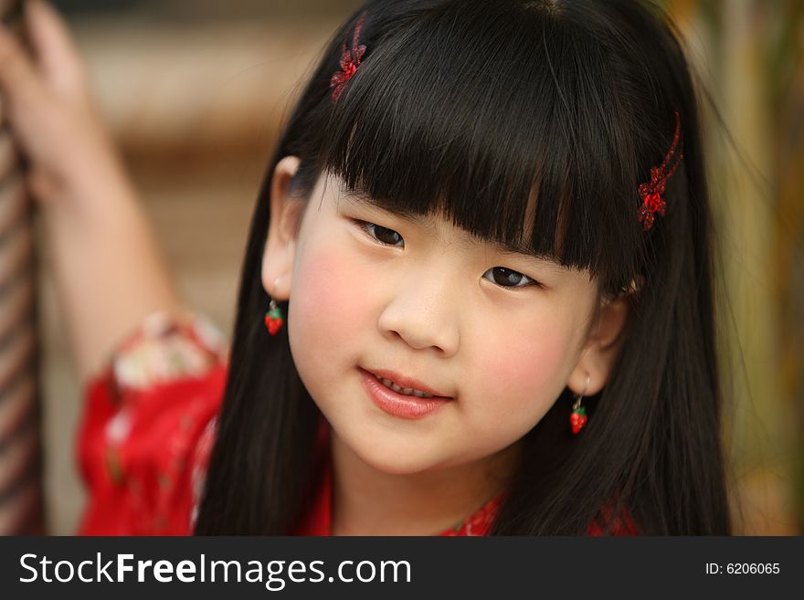 Portrait of a cute little Chinese girl. Portrait of a cute little Chinese girl