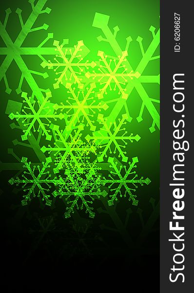 Snowflakes On Green