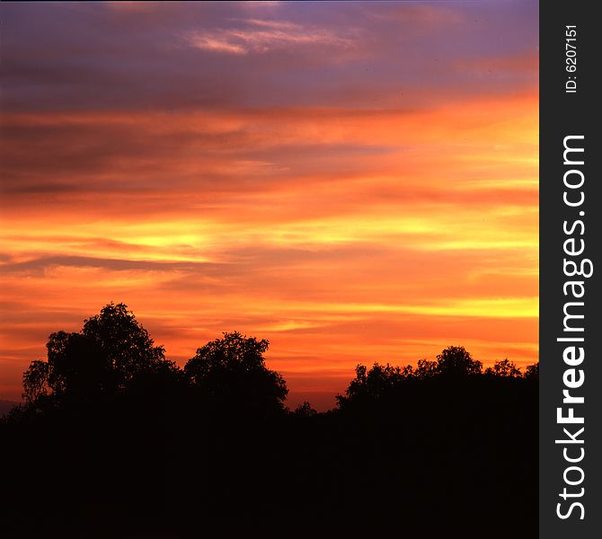 Sun set on  grassland , Bashang