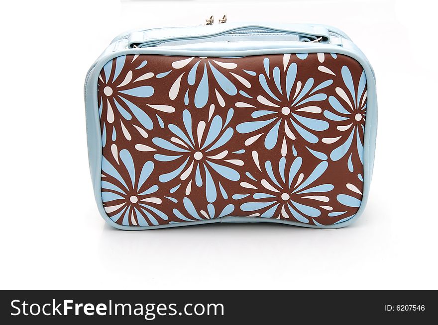 Shot of a wash bag or cosmetic case on white