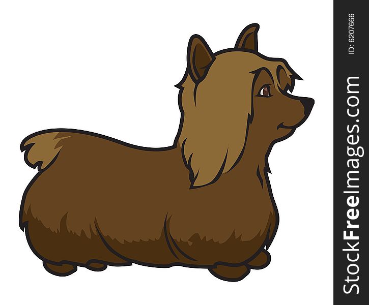 Cartoon illustration of a lap dog