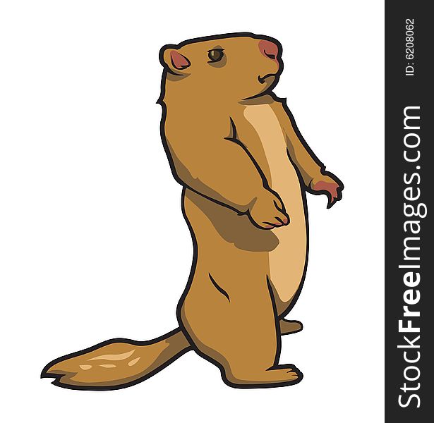 Cartoon illustration of a prairie dog