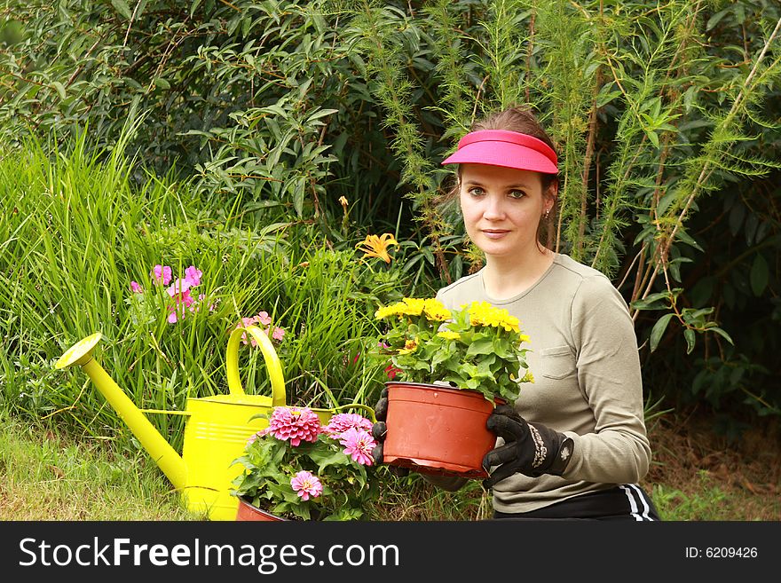 Beautiful Woman Gardener