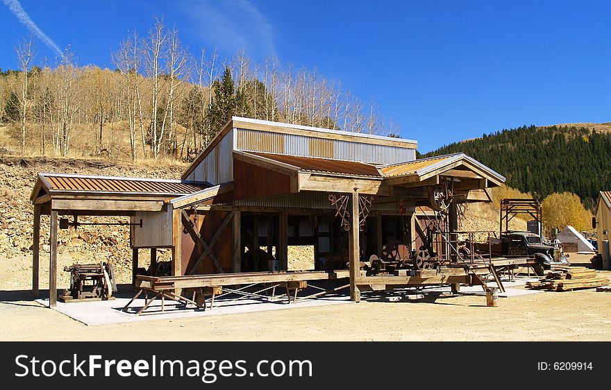 Some of the original buildings of the Mollie Kathleen Mine in Cripple Creek, CO.