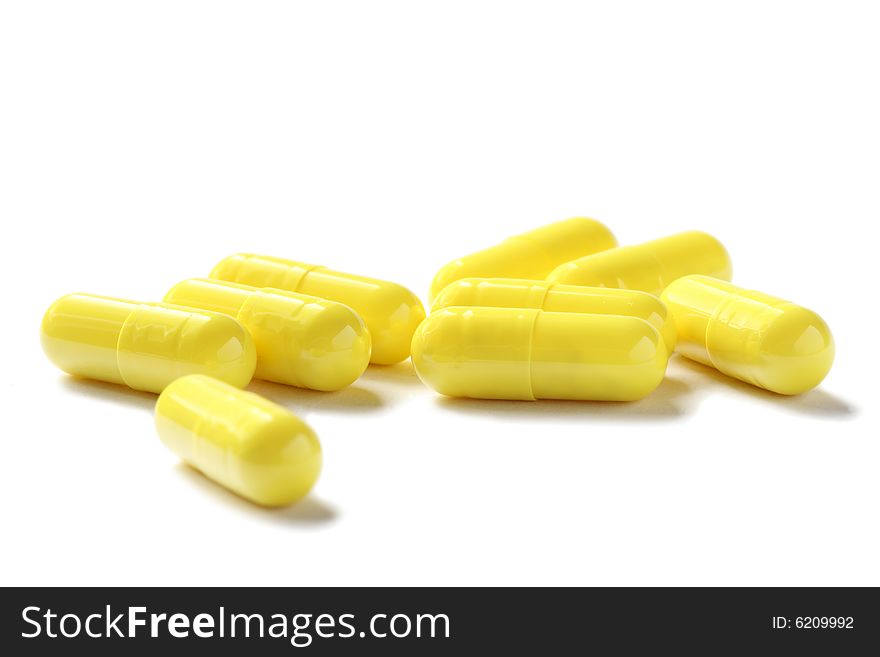 Yellow Pills Isolated