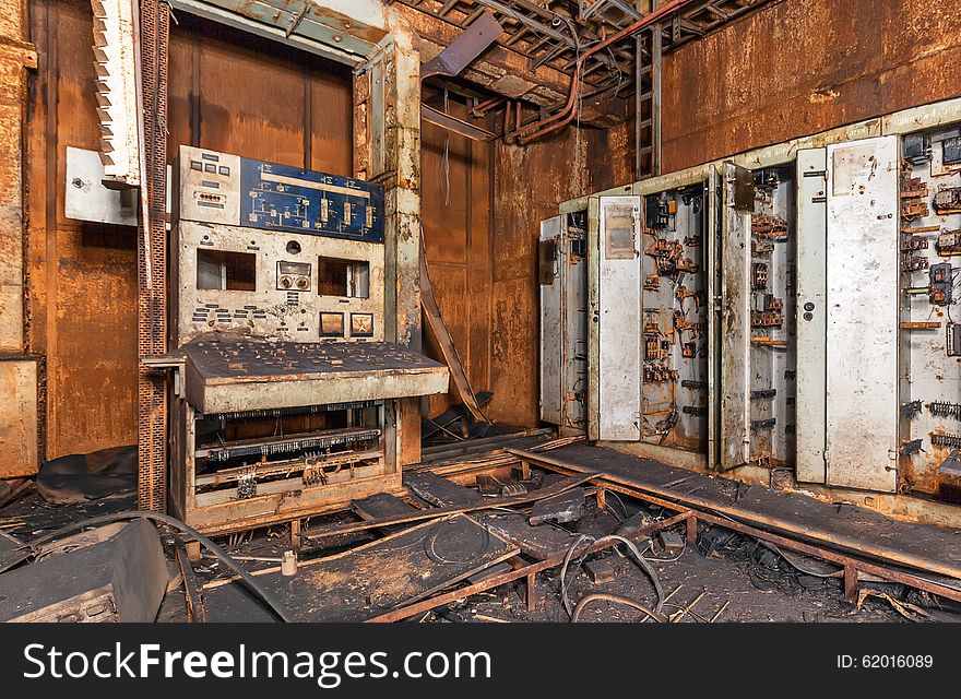 Abandoned rust electric control panel. Abandoned rust electric control panel.