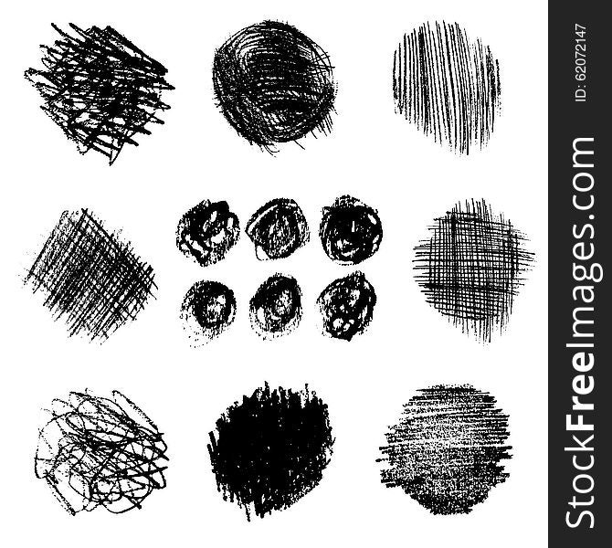 Vector set of pencil hatching 3