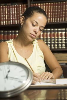 Student With Clock - Vertical Stock Image