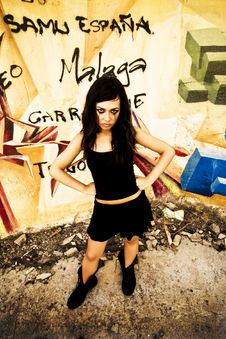 Goth Girl Posing Stock Images