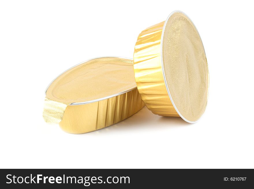 Two cans of foils. Isolated on a white background.