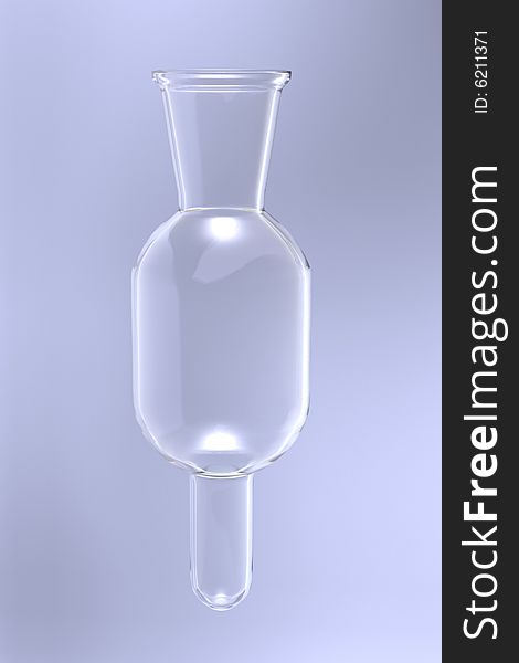 Glass test tube on light blue background. Glass test tube on light blue background
