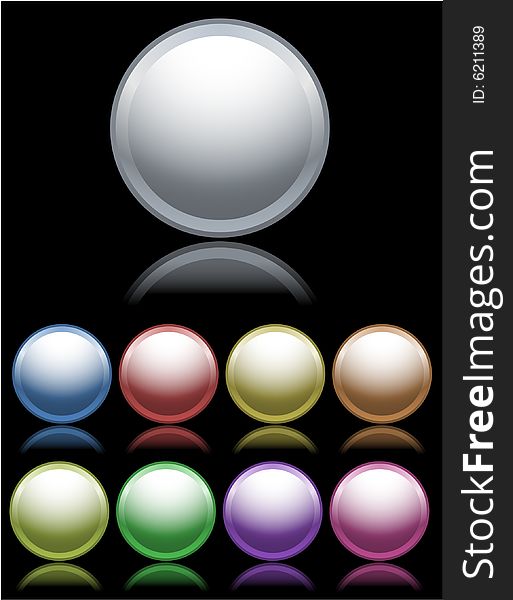 Many color buttons on black