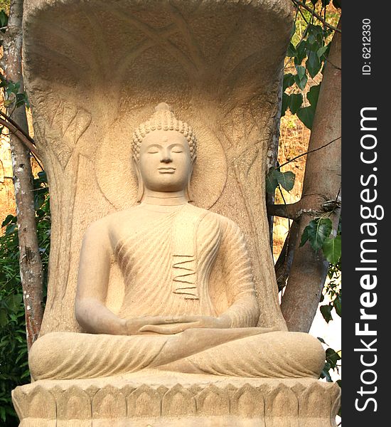 A stone Buddha statue in southern Thailand