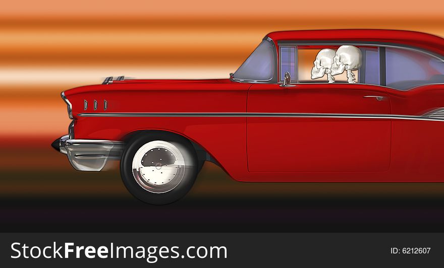 Safe driving - 3d concept skulls