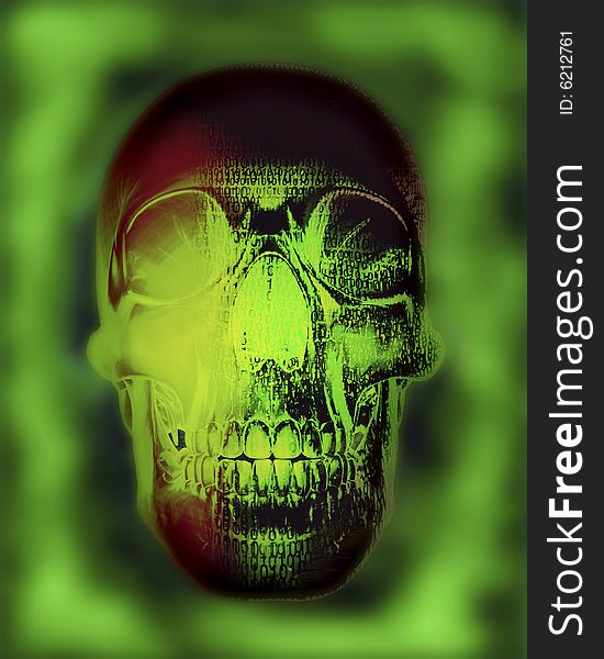 3d concept illustrations human skull. 3d concept illustrations human skull