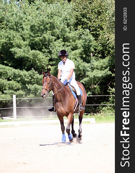 Black teen at horse show. Black teen at horse show