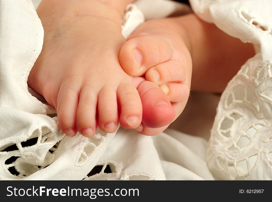 Feet of a young baby. Feet of a young baby