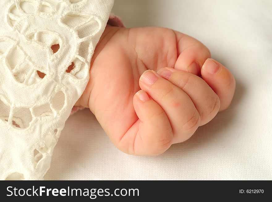 A view with a newborn little hand