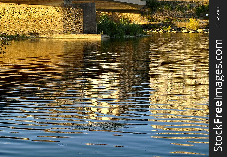 A suggestive shot of reflection in the river ARno in Florence. A suggestive shot of reflection in the river ARno in Florence