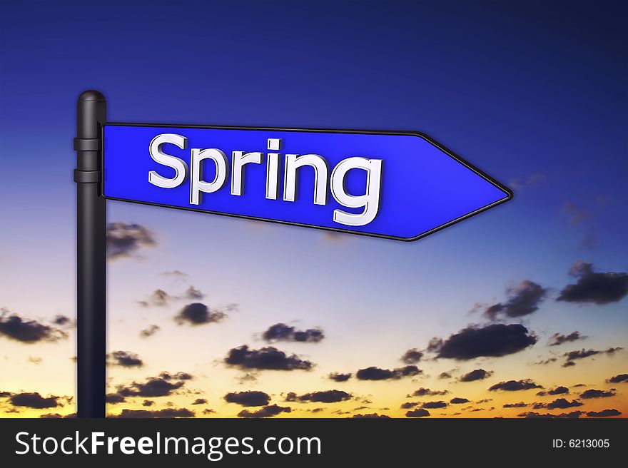 3d concept illustration signs spring. 3d concept illustration signs spring